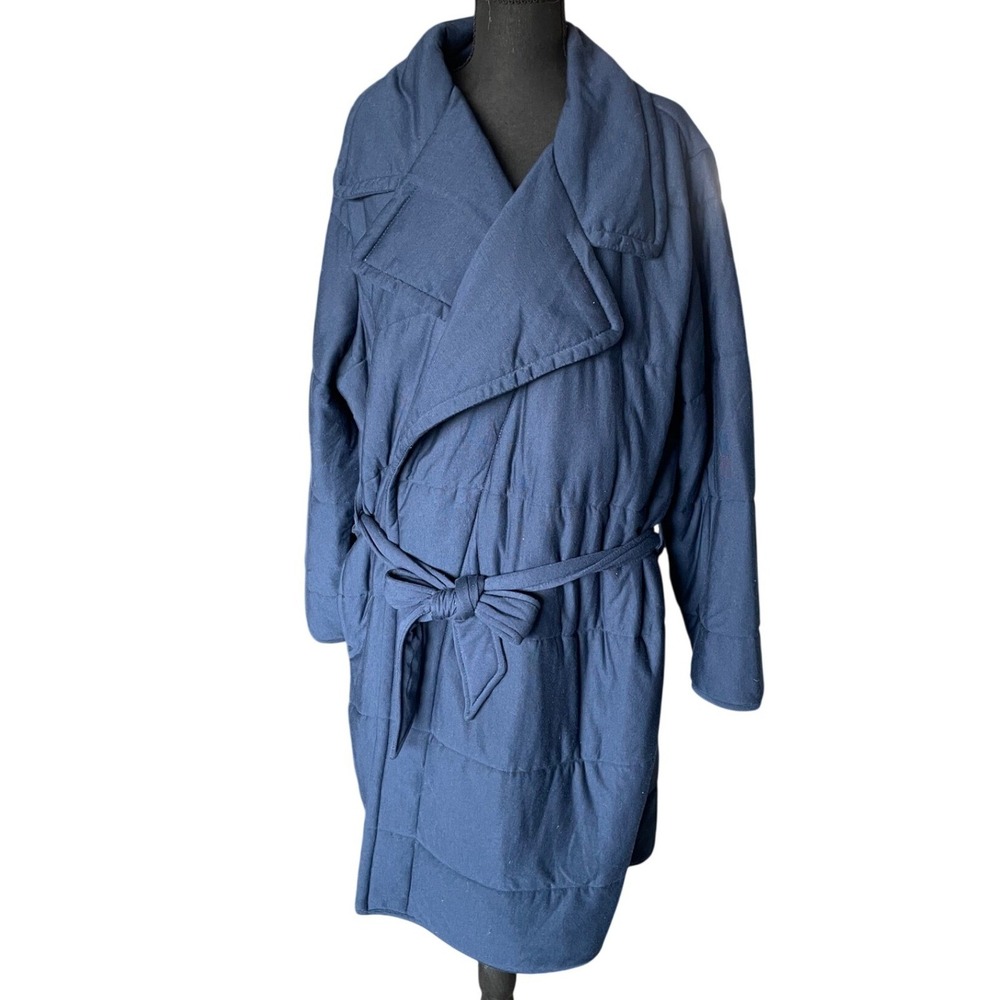 Auden Navy Blue Quilted Robe Sleepwear Womens XL/XXL Lounge Thick Soft Cozy NWOT